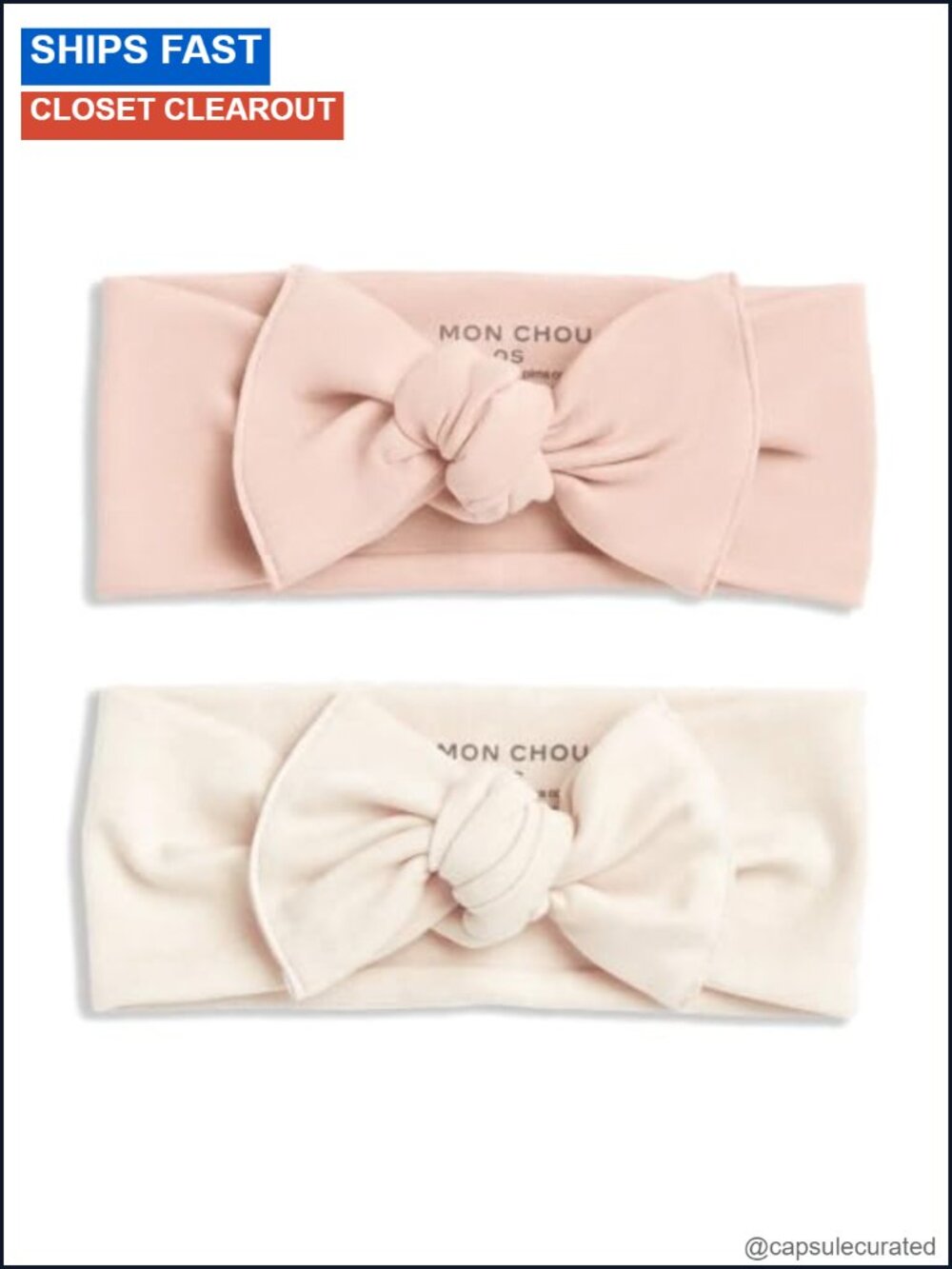 Organic Cotton Baby Headbands Set of 2 Knotted Bows Infant Hair Accessories